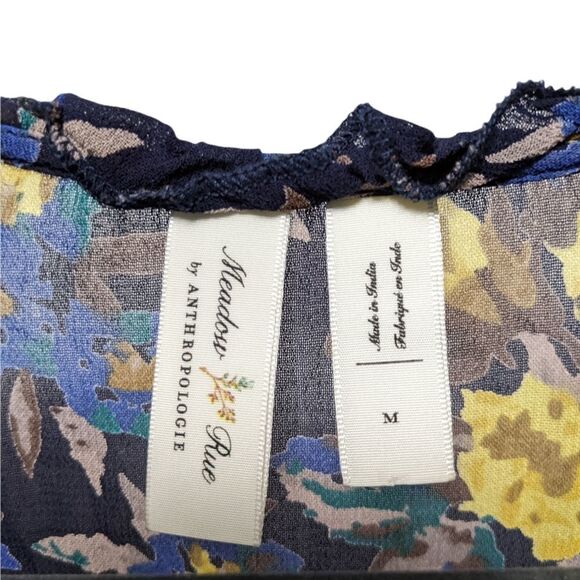 Anthropologie MEADOW RUE Strasser Embroidered Floral Peasant Blouse M - Picture 5 of 9